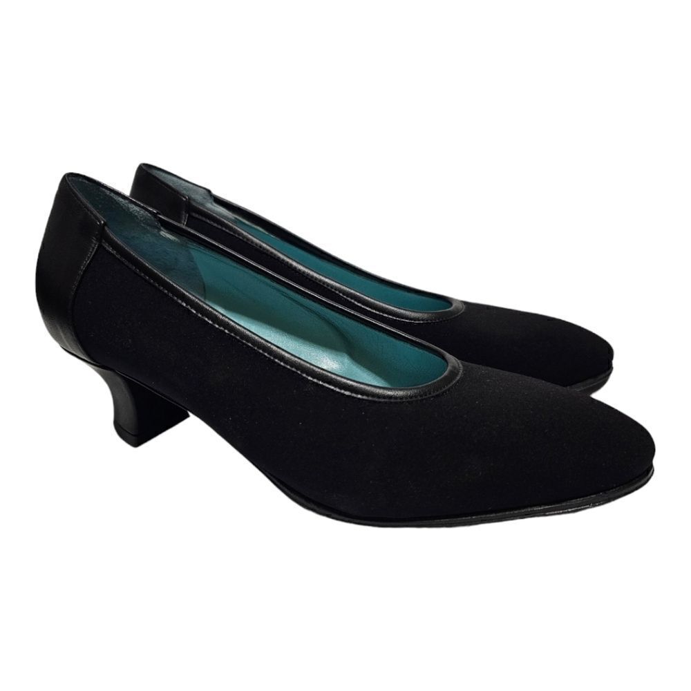 THIERRY RABOTIN Classic Black Fabric Leather Pump - Size 36/6